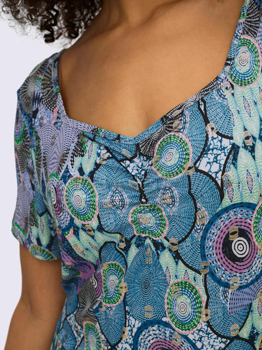 Robe en jersey motif fantaisie