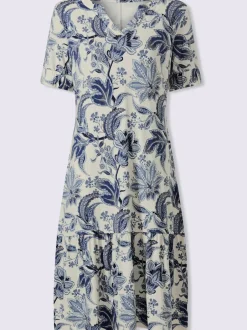 Robe en jersey à motifs floraux avec manches bouffantes