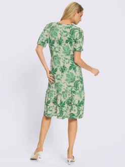 Robe en jersey à motifs floraux avec manches bouffantes