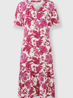 Robe en jersey à motifs floraux avec manches bouffantes