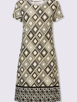 Robe en jersey motifs graphiques manches courtes col rond