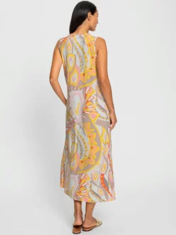 Robe en jersey sans manches à motif évasé et poches