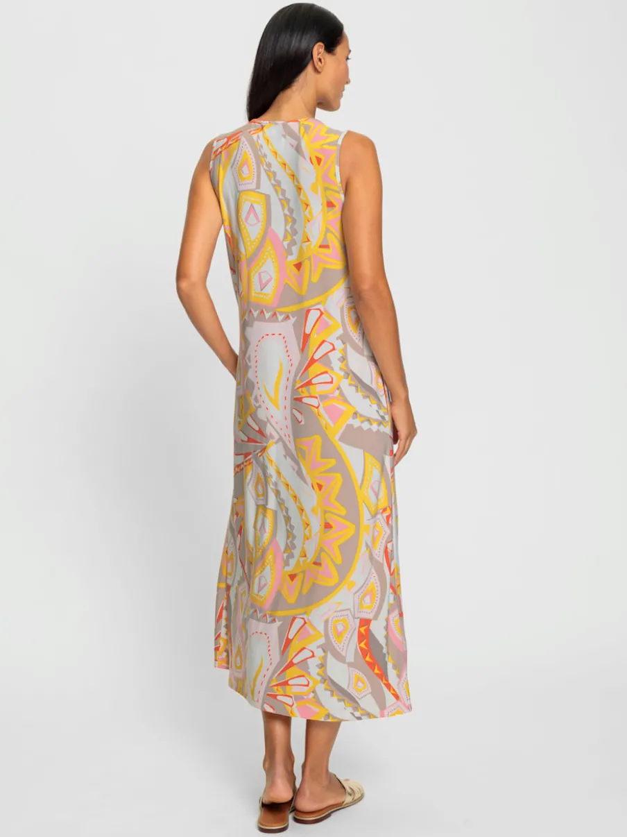 Robe en jersey sans manches à motif évasé et poches