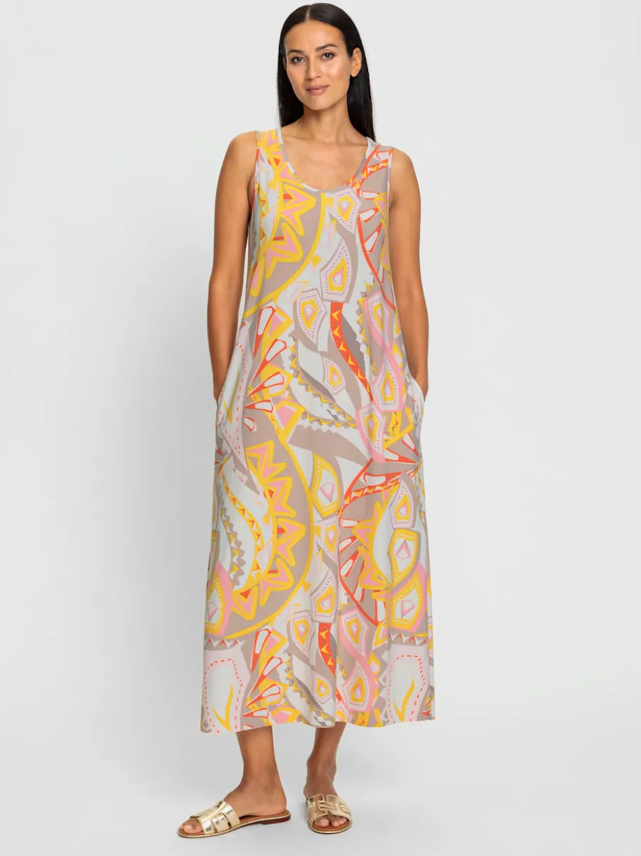 Robe en jersey sans manches à motif évasé et poches