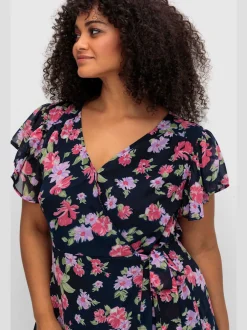 Robe en mousseline encolure en v affinante