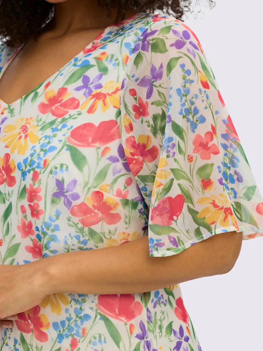 Robe en mousseline encolure en v affinante