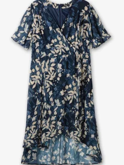 Robe en mousseline joli imprimé feuilles