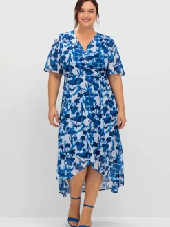 Robe en mousseline joli imprimé feuilles