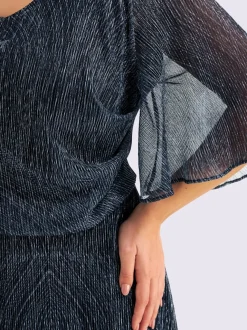 Robe en mousseline semi-manches longues