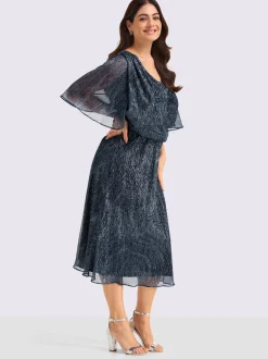 Robe en mousseline semi-manches longues