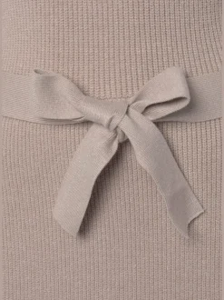 Robe en tricot avec encolure en V et ceinture à nouer