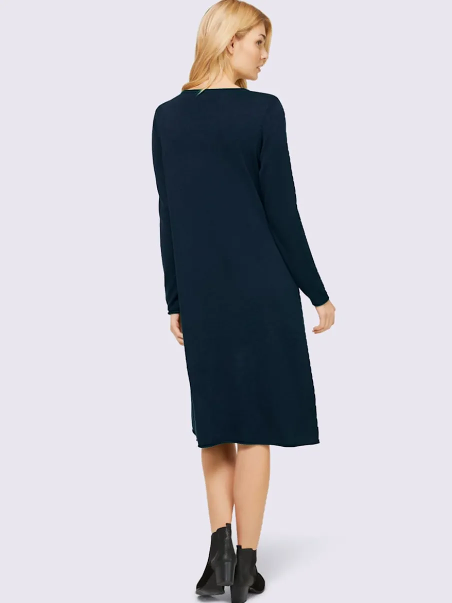 Robe en tricot avec poches et coupe ample confortable