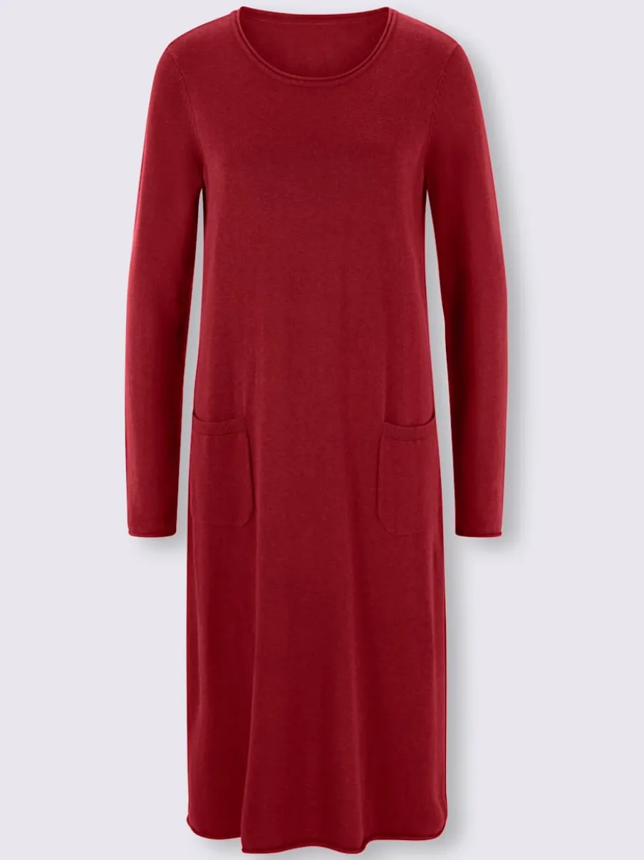Robe en tricot avec poches et coupe ample confortable