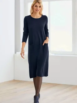 Robe en tricot avec poches et coupe ample confortable