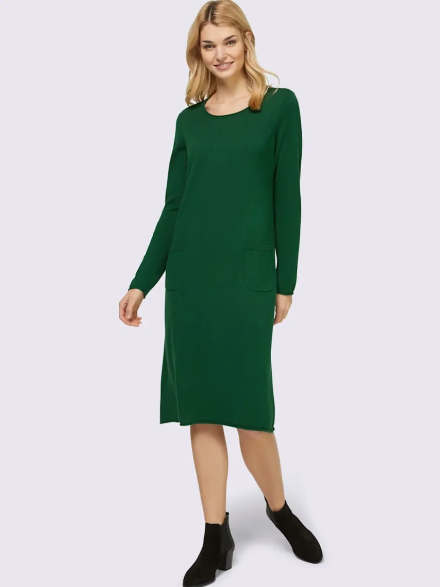 Robe en tricot avec poches et coupe ample confortable