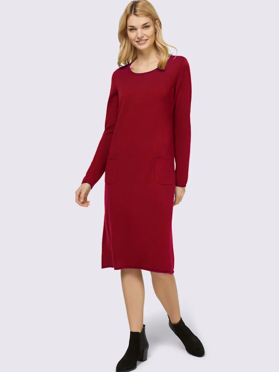 Robe en tricot avec poches et coupe ample confortable