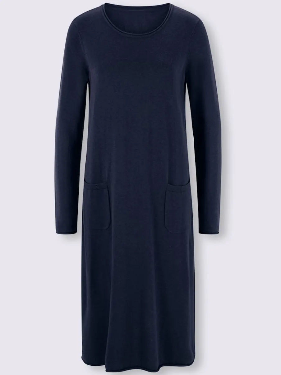 Robe en tricot avec poches et coupe ample confortable