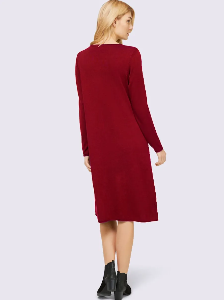 Robe en tricot avec poches et coupe ample confortable