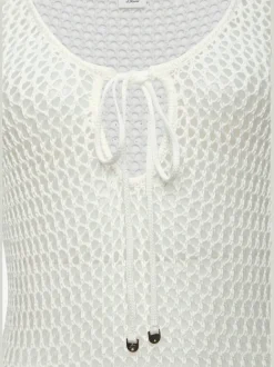 Robe en tricot à encolure ronde et manches longues avec motif ajouré