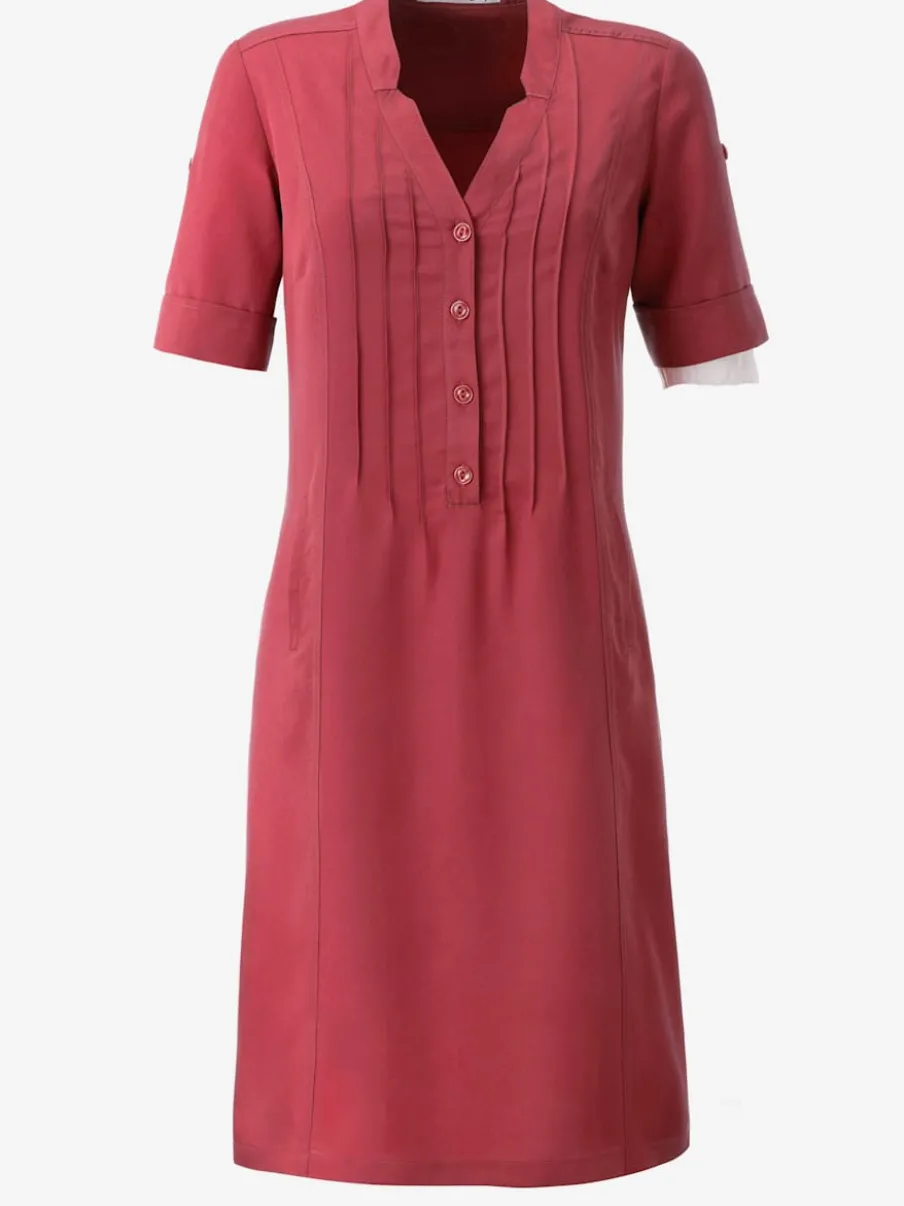Robe femme col v avec poches raglan et cordon