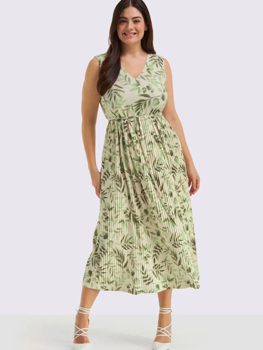 Robe à fleurs col v devant et au dos