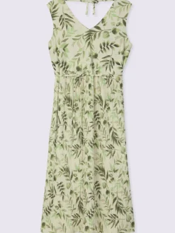 Robe à fleurs col v devant et au dos