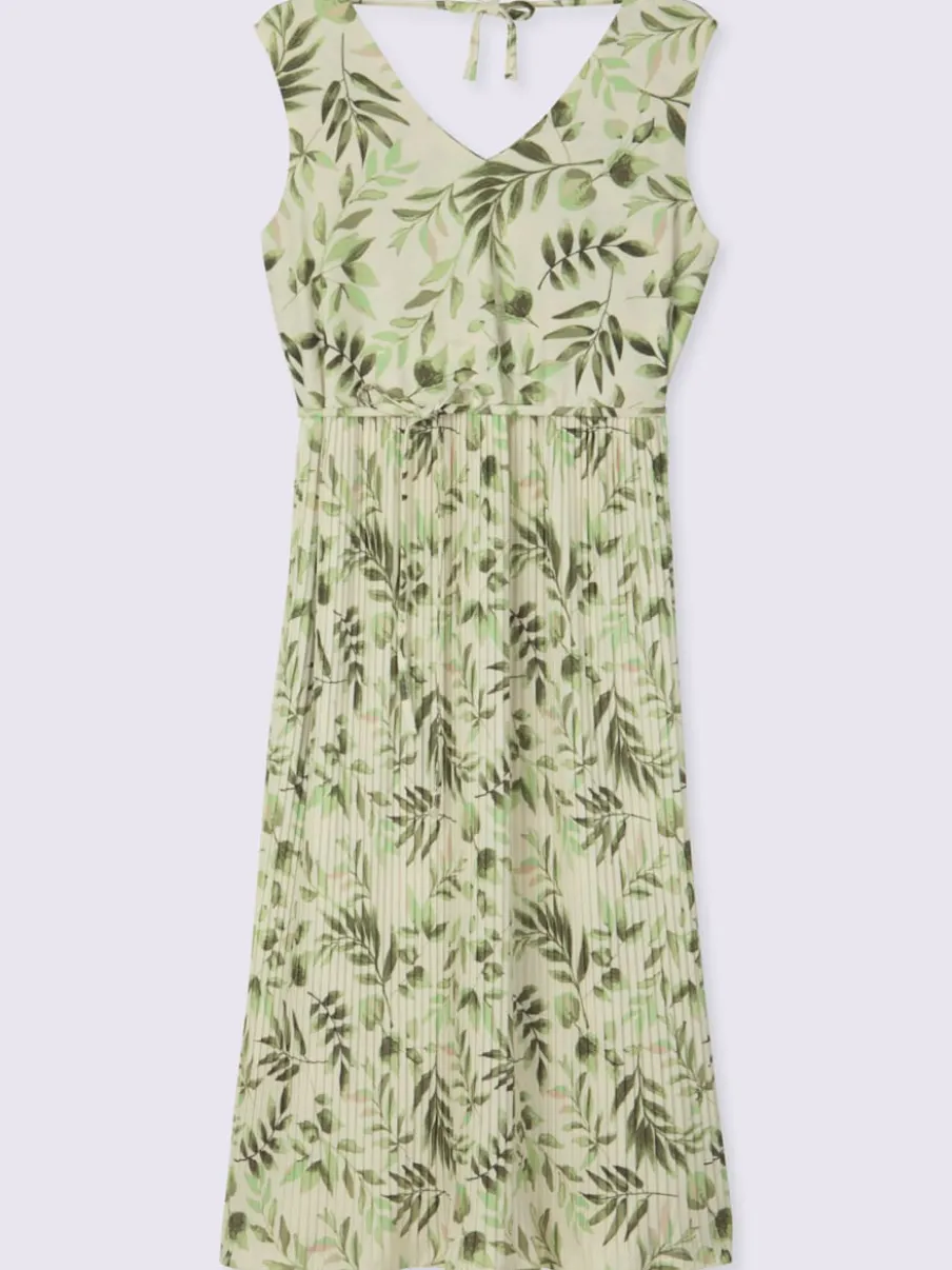 Robe à fleurs col v devant et au dos