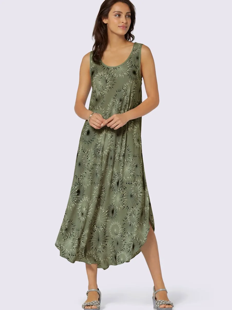 Robe imprimée avec col rond et coupe sans manches