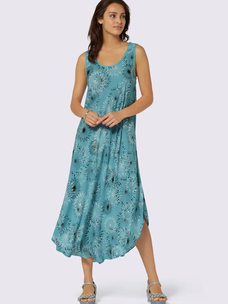 Robe imprimée avec col rond et coupe sans manches