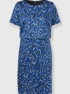 Robe imprimée avec encolure ronde et manches courtes