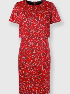 Robe imprimée avec encolure ronde et manches courtes