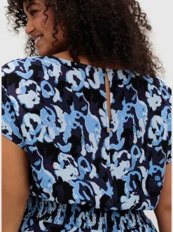 Robe imprimée encolure en v affinante