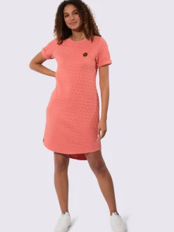 Robe jacquard avec encolure ronde manches fixes casual