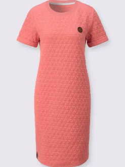 Robe jacquard avec encolure ronde manches fixes casual