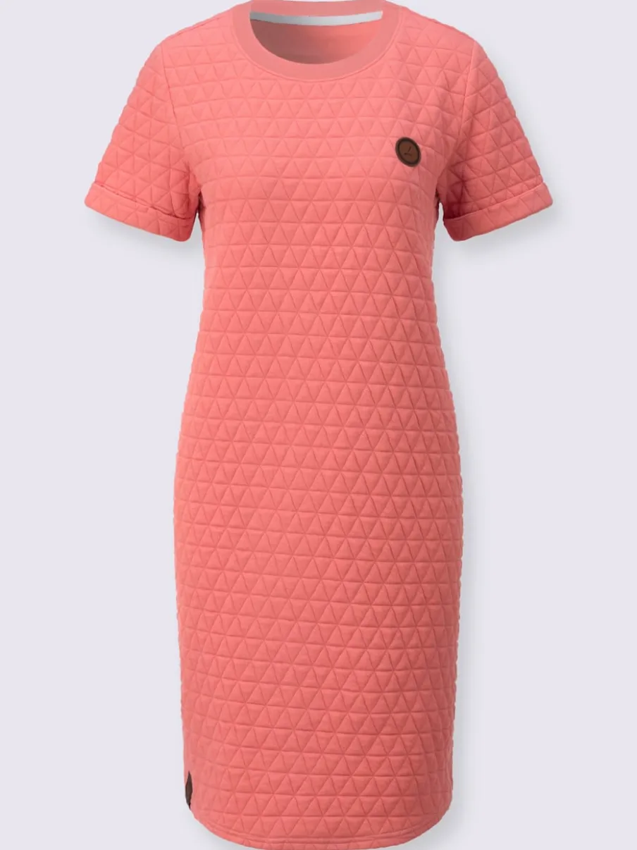 Robe jacquard avec encolure ronde manches fixes casual
