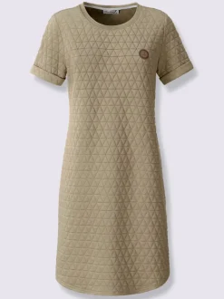 Robe jacquard avec encolure ronde manches fixes casual