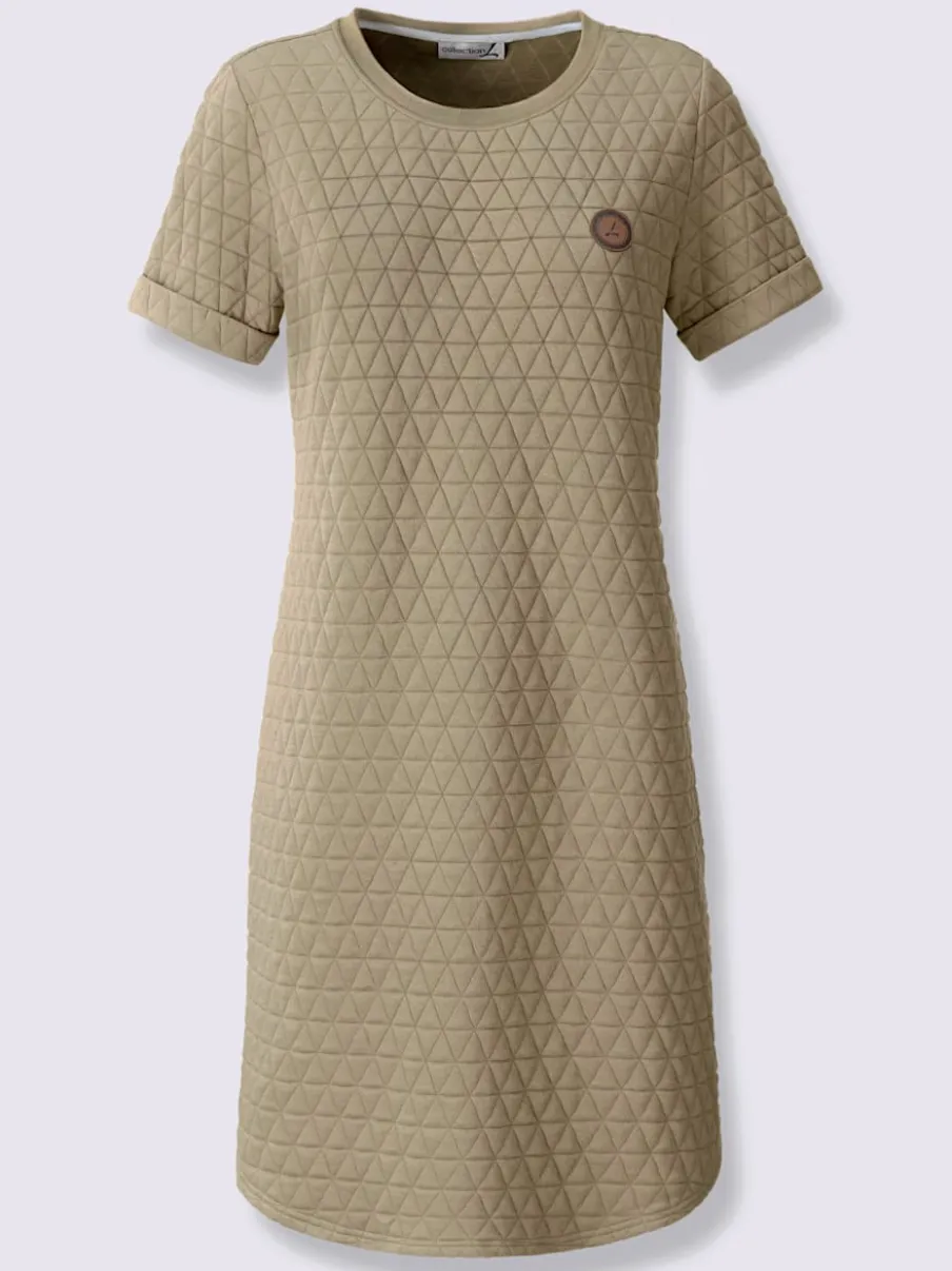 Robe jacquard avec encolure ronde manches fixes casual