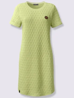 Robe jacquard avec encolure ronde manches fixes casual