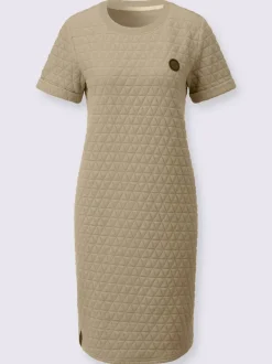 Robe jacquard avec encolure ronde manches fixes casual