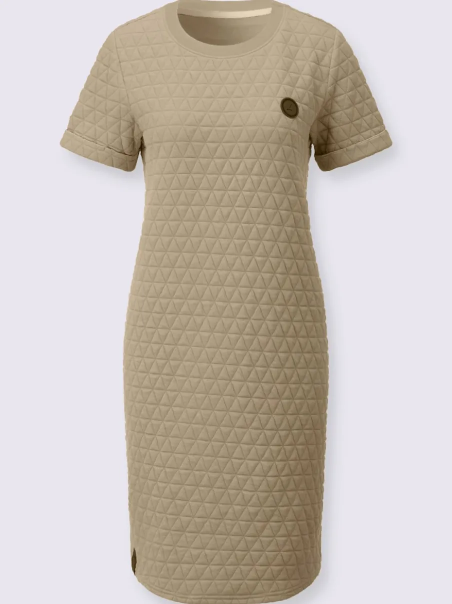 Robe jacquard avec encolure ronde manches fixes casual
