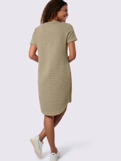 Robe jacquard avec encolure ronde manches fixes casual