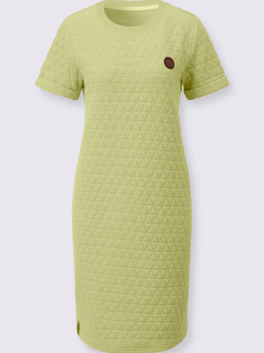 Robe jacquard avec encolure ronde manches fixes casual
