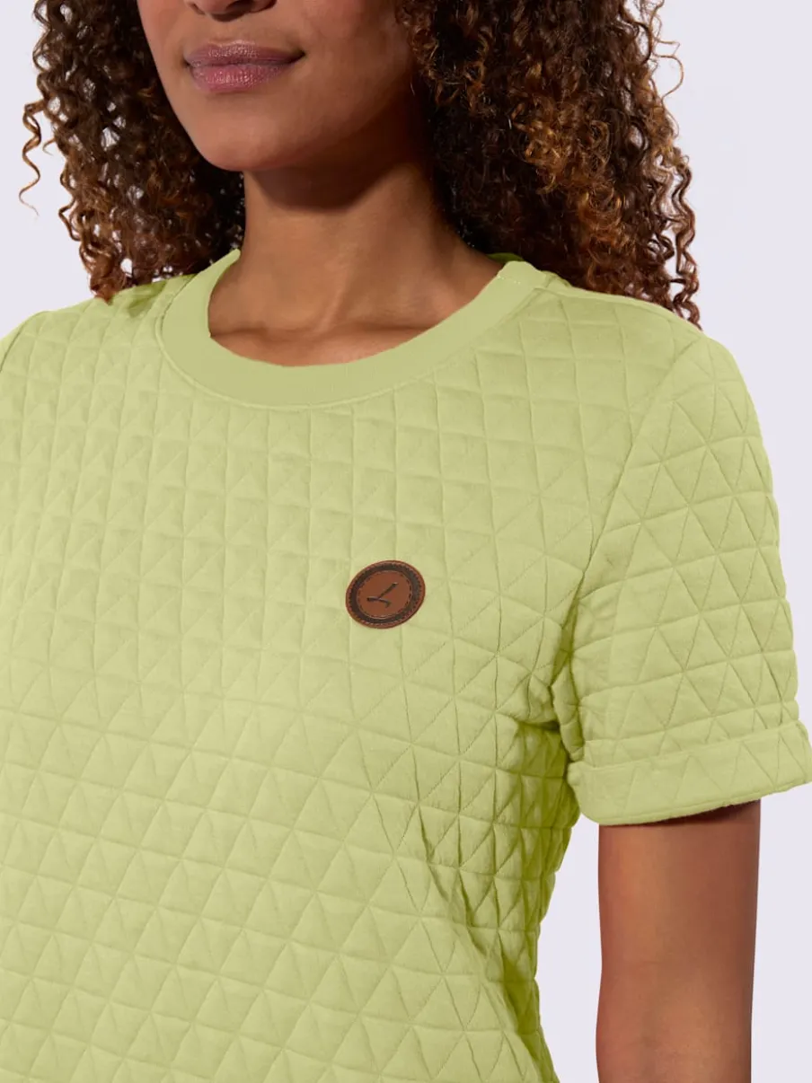 Robe jacquard avec encolure ronde manches fixes casual