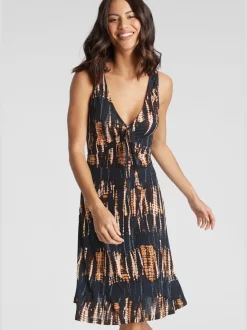 Robe jersey avec lien à nouer et bretelles larges