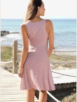 Robe jersey col v cache-cœur avec motifs délicats