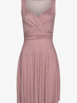 Robe jersey col v cache-cœur avec motifs délicats