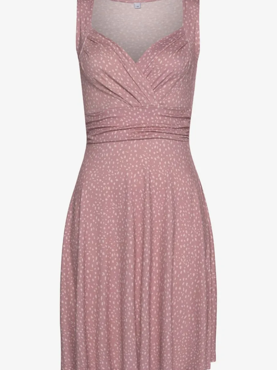 Robe jersey col v cache-cœur avec motifs délicats