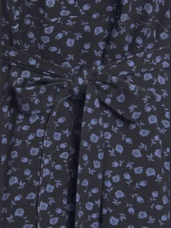 Robe jersey imprimée en v avec taille froncée
