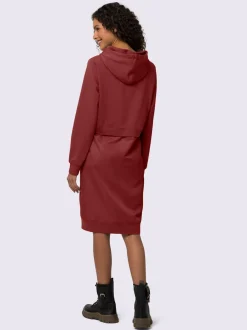 Robe légère à capuche avec manches longues et poches