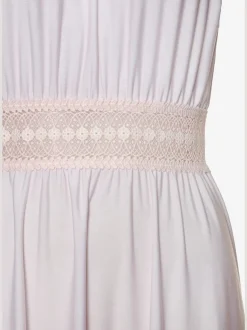Robe longue avec encolure haute et motif floral